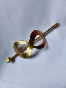 Infinity Hair Pin with Heart Charm