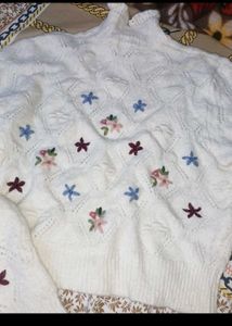 Floral Embroidered Knit Sweater