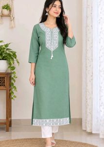 Elegant Green Embroidered Kurta