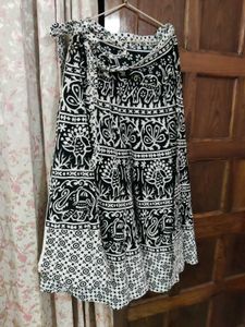 Boho Elephant Print Wrap Skirt