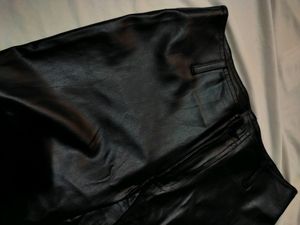 Straight Leg Leather Pants