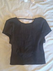 Backless Black Crop Top