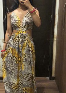 Boho Chic Maxi Dress with Cut-outs