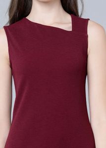 Chic Maroon Sleeveless Dress