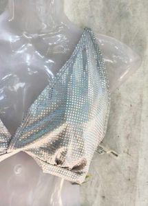 Sparkling Silver Bikini Top