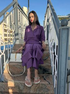 Stylish Purple Kurta Set any sizez are available