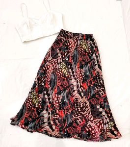 Reversible Skirt With White Party Wear Top