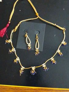 Beautiful Gold-Toned Necklace & Earring Set