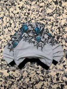 Y2K Skull Print Zip-Up Hoodie