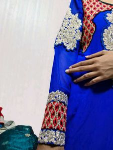 Embroidered umbrella  with bottom and dupatta