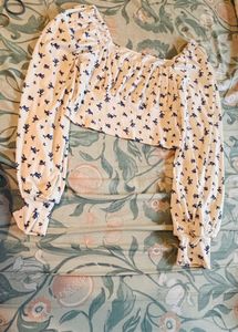 Cider Floral Print Cropped Top