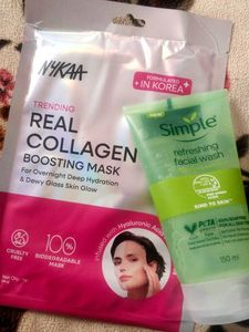 Simple Facewash & Collagen boosting mask
