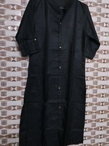 Black Linen Tunic Dress