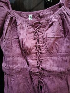 Chic Lace-Up Puff Sleeve Top