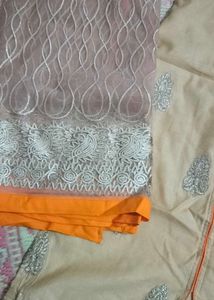 Elegant Beige Embroidered Kurta with Dupatta