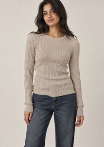 Ribbed Knit Long Sleeve Top
