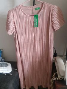 Pink Pleated partywear Dress for girls