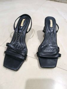 Chic Black Strappy Heeled Sandals
