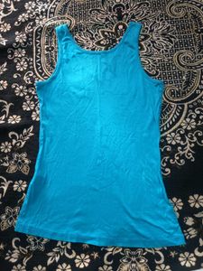 Aqua Blue V-Neck Tank Top