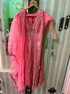 Elegant Peach Embellished Dress