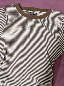 Striped Long Sleeve Casual Top - brand new