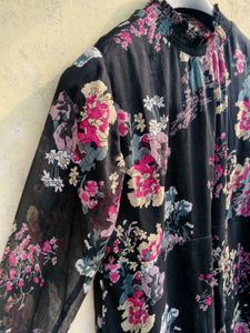 Black Floral Print Dress 💐🛒