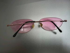 Retro Pink Rimless Sunglasses
