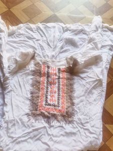 Embroidered White Kurta