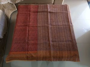 Elegant Rust and Brown Cotton Printed Kota Saree