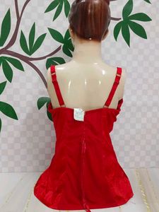 (499)Red &amp; Black Lingerie Top