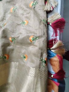 Elegant Embroidered Tassel Saree