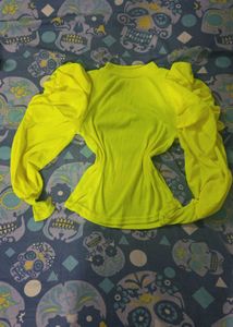 Neon Puff Sleeve Top