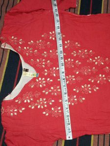 Beautiful Red Embroidered Kurta