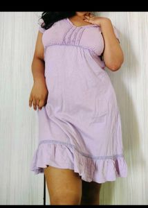 Purple V-Neck cute dress