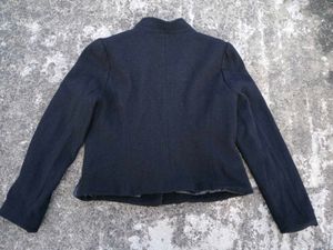 Korean Black Crop Jacket with Ruffled Details