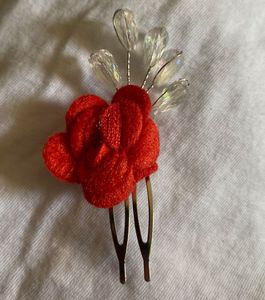 Red Rose Bridal Juda Hair Comb set of 2