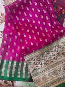 Elegant Pink Banarasi Silk Saree