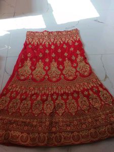 Elegant Red Embroidered Lehenga and dupatta