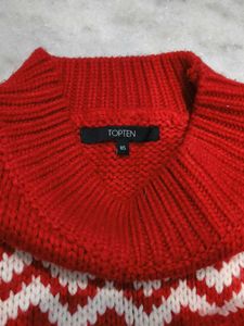 Red Pure Woolen Sweater