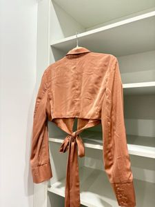 Fate Satin Crop Blazer