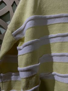 Cute Yellow &amp; White Striped Sweater
