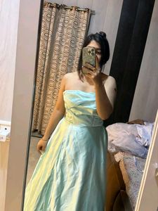 Beautiful Light Blue Strapless Gown