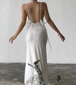 Elegant White Halterneck Maxi Dress
