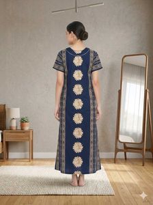 Cozy Navy Blue Floral Nightgown