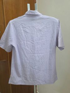 Lilac Embroidered Button-Up Shirt