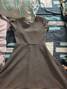 Striped Fit & Flare Dress
