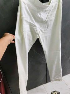 Embellished White Palazzo Pants