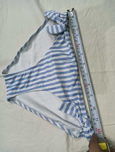 Blue &amp;💛 White Striped Bikini Bottom