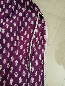 Elegant Purple Block Print Kurta