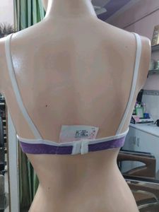 Purple Bra with White Trim